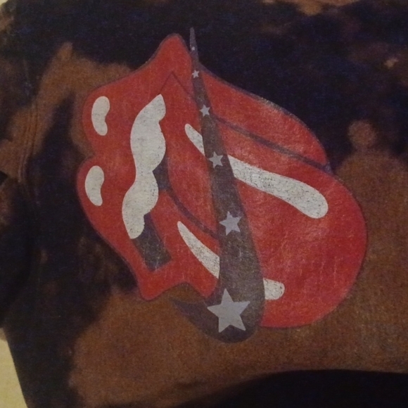 Gildan bleach dyed Rolling stone? Graphic hoodie.  Medium , good used condition - Picture 2 of 11